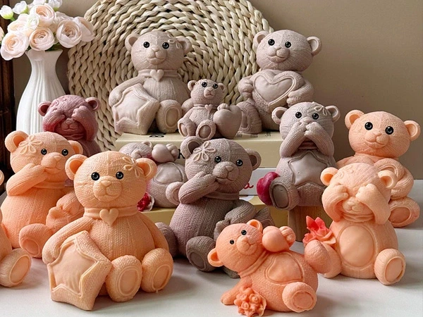 custom 3d bear candle mold