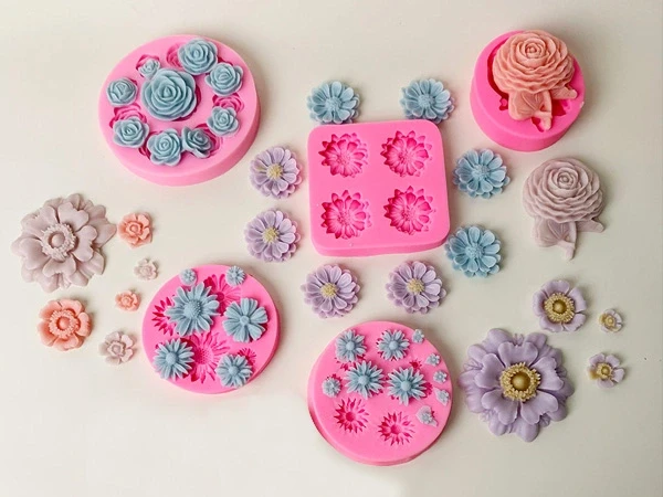 3d flower shaped chocolate silicone mold