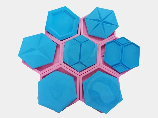 geometric hexagon coaster silicone mold mirror surface
