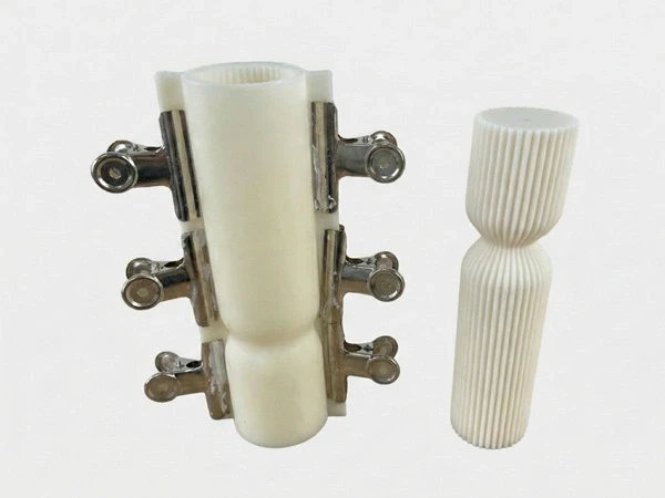 ribbed pillar candle mold 2-part